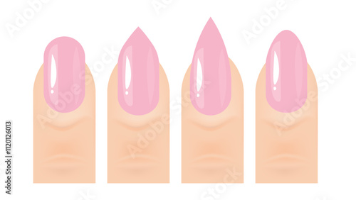 Vector illustration woman finger with peach nail art
