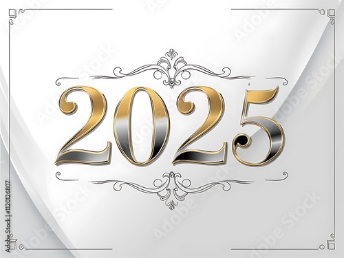 Elegant Gold and Silver 2025 New Year Design