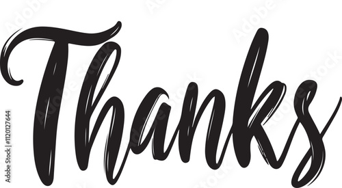 Thanks simple calligraphy, Modern had written lettering sign on white background