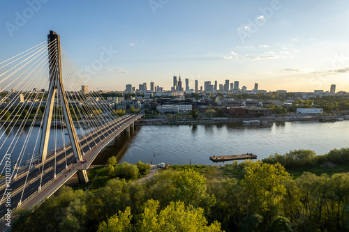 Obraz na płótnie Warsaw, Poland - view of the city. w salonie