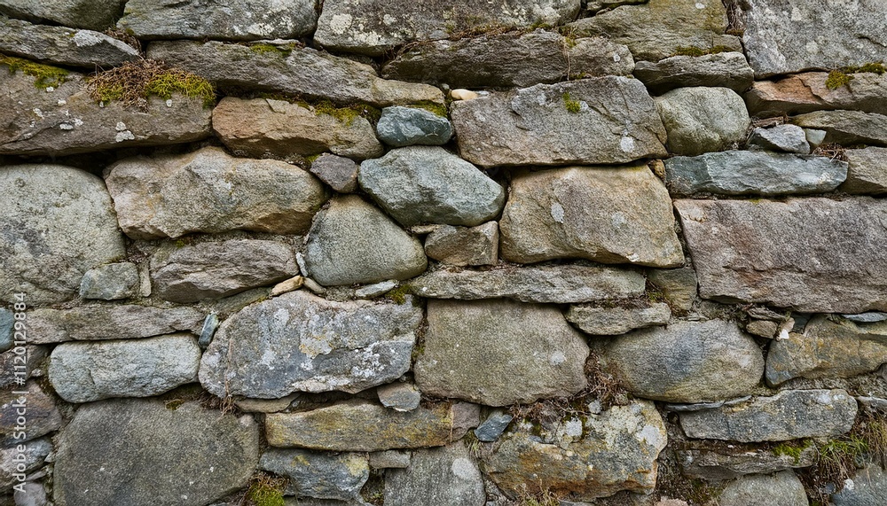 Detailed Stone Wall Texture with Irregularly Sized Stones Detailed Stone Wall Texture with Irregularly Sized Stones
