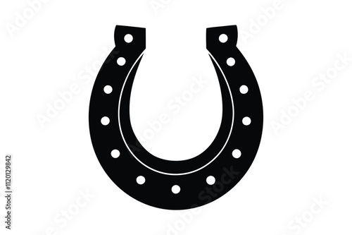 Horse shoe vector style silhouette art