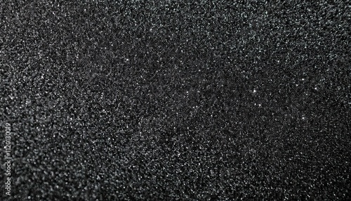 Texture with Sparkling Black Glitter Effect, Fine Particles