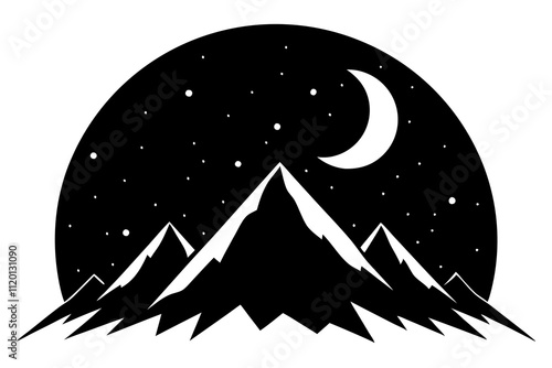 Moonlit Mountain Silhouette.