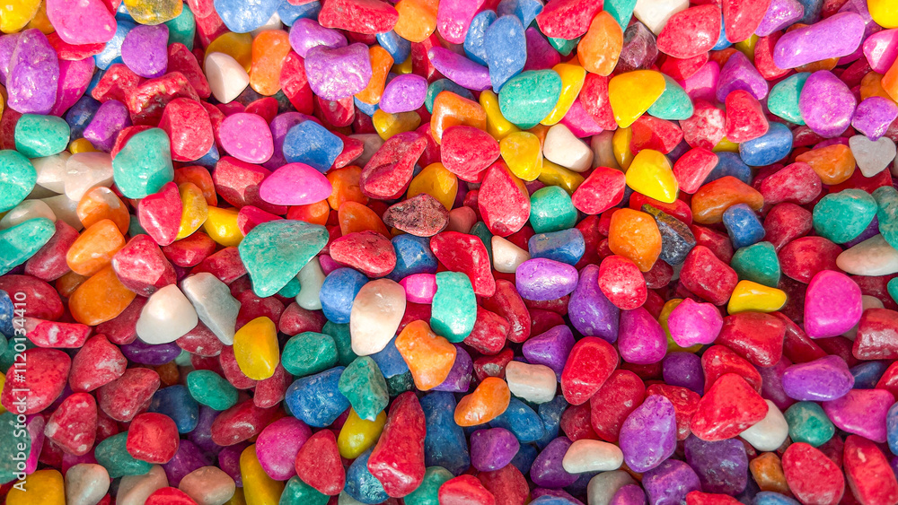 A Vibrant Array of Colourful Polished Pebbles A Vibrant Array of Colourful Polished Pebbles
