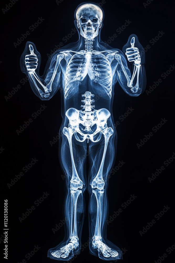 Translucent 3D model of a human skeleton Translucent 3D model of a human skeleton