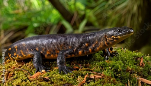  a Chinese Giant Salamander standing in the wild photo