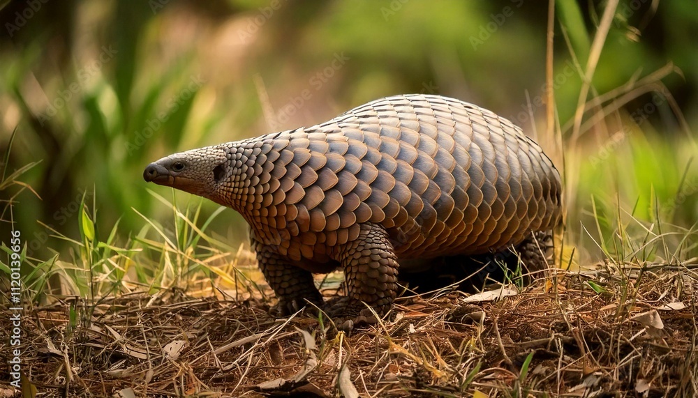 a Chinese Pangolin standing in the wild a Chinese Pangolin standing in the wild