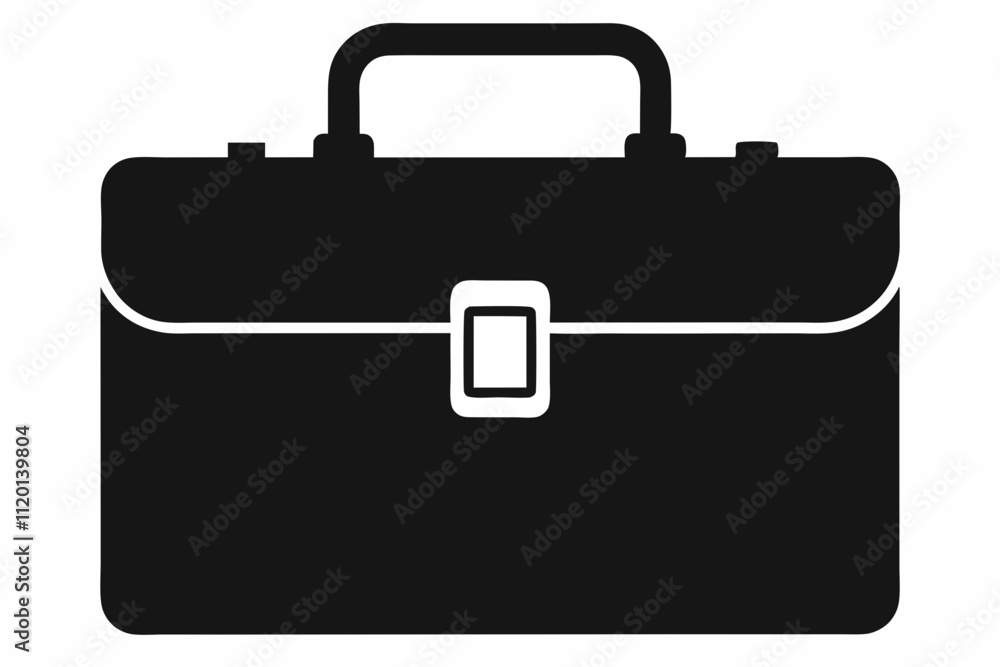 Briefcase vector silhouette black design white background Briefcase vector silhouette black design white background