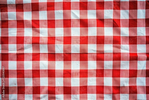 Image of Checkered red and white plaid. Texture for background usage