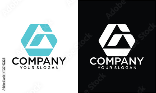 Creative Triangle shape modern letter GA or AG monogram logo. AG logo. GA logo