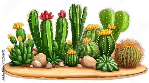 Colorful cacti and succulents garden. photo