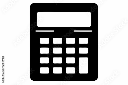 Calculator silhouette black vector illustration and white background