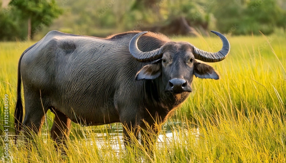 a Water Buffalo standing in the wild a Water Buffalo standing in the wild