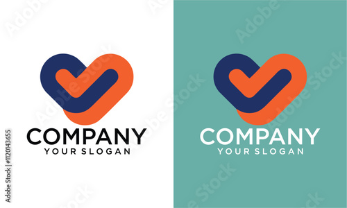 Creative Initial E V  leter with love logo template vector