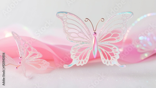 PNG Butterfly icon glitter pink white background.