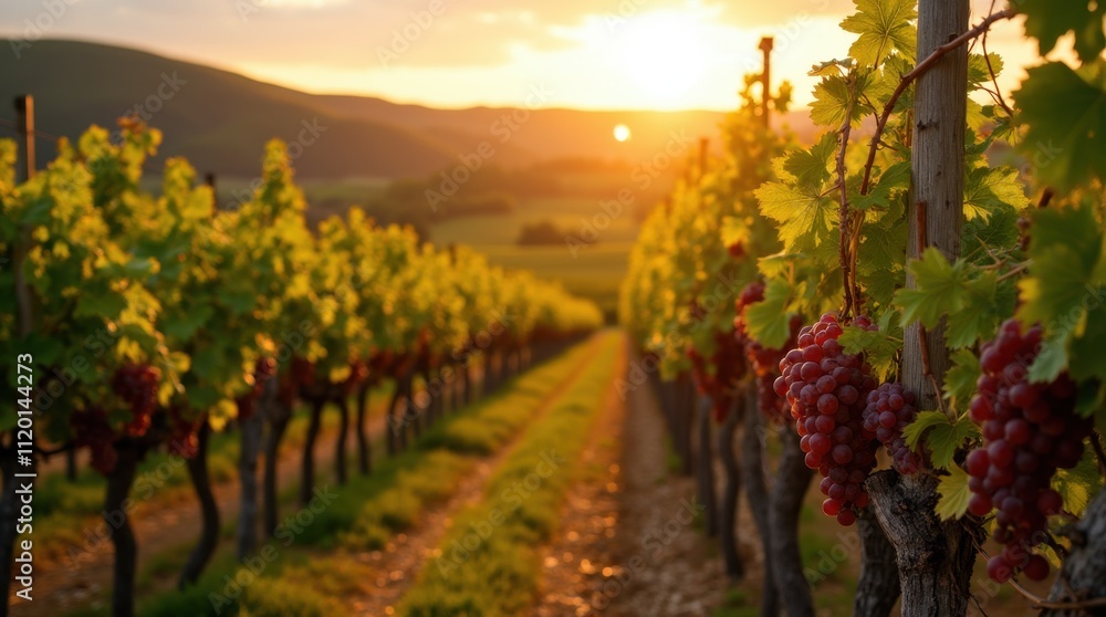 Naklejka premium Picturesque Vineyard Harvest