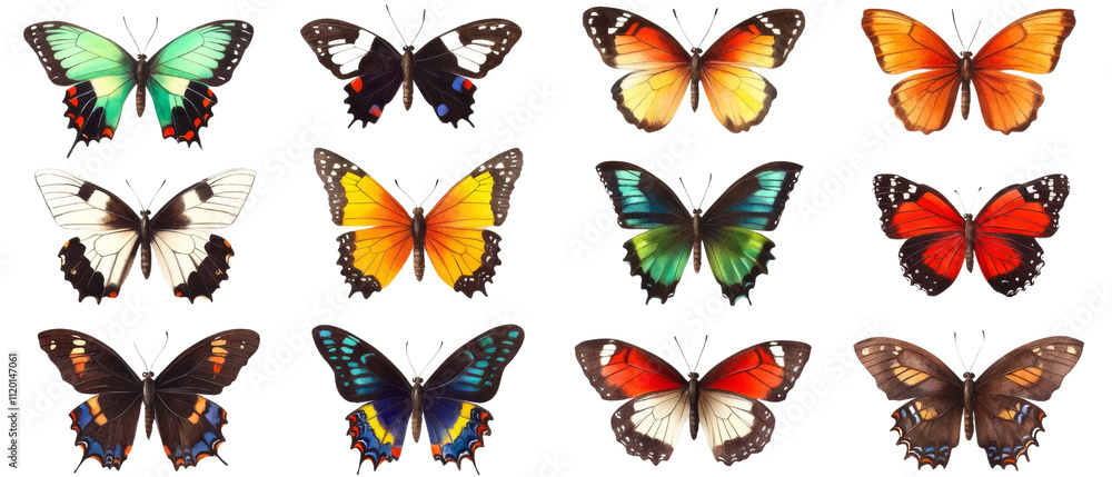 Vibrant Watercolor Butterfly Set Vibrant Watercolor Butterfly Set
