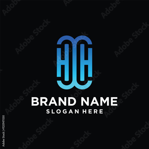 letter hh tech logo design element vector template