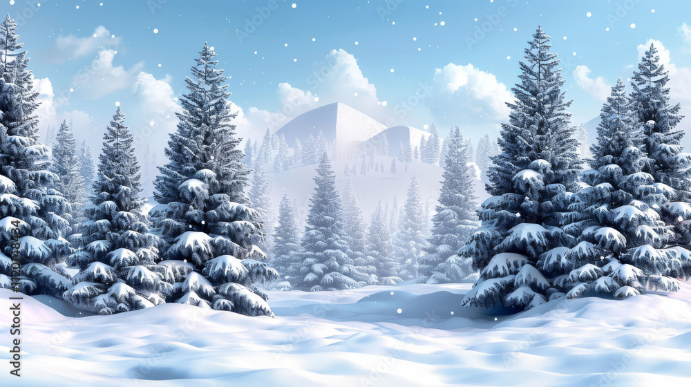 Fototapeta premium winter landscape with snow