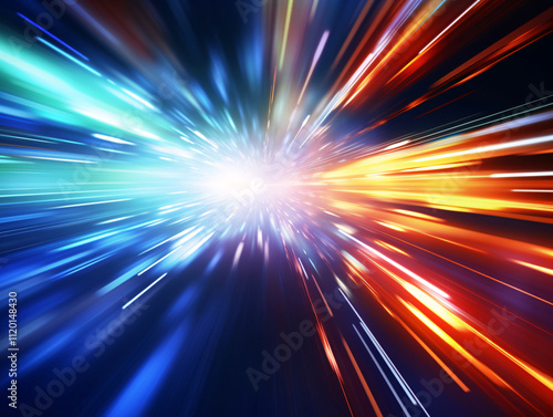 Abstract technology background of high speed global data transfer, ultra fast broadband and connection, digital explosion, cyber tech motion