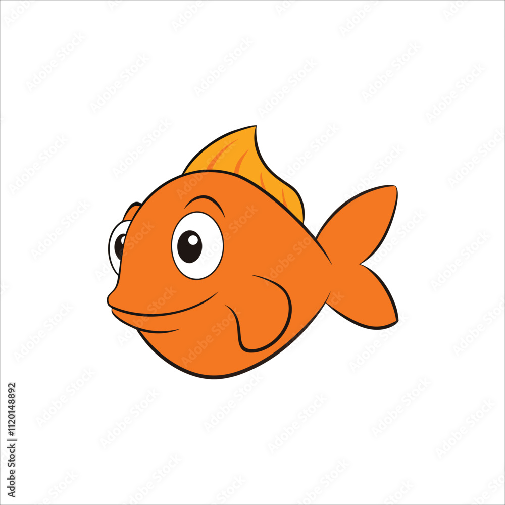 Shiny Glowing Goldfish Head Cartoon Vector for Logo and Clipart Shiny Glowing Goldfish Head Cartoon Vector for Logo and Clipart