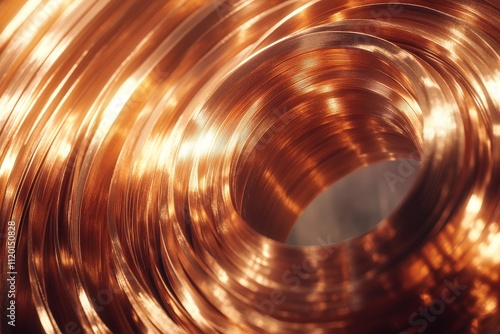 coiled copper wire white background
