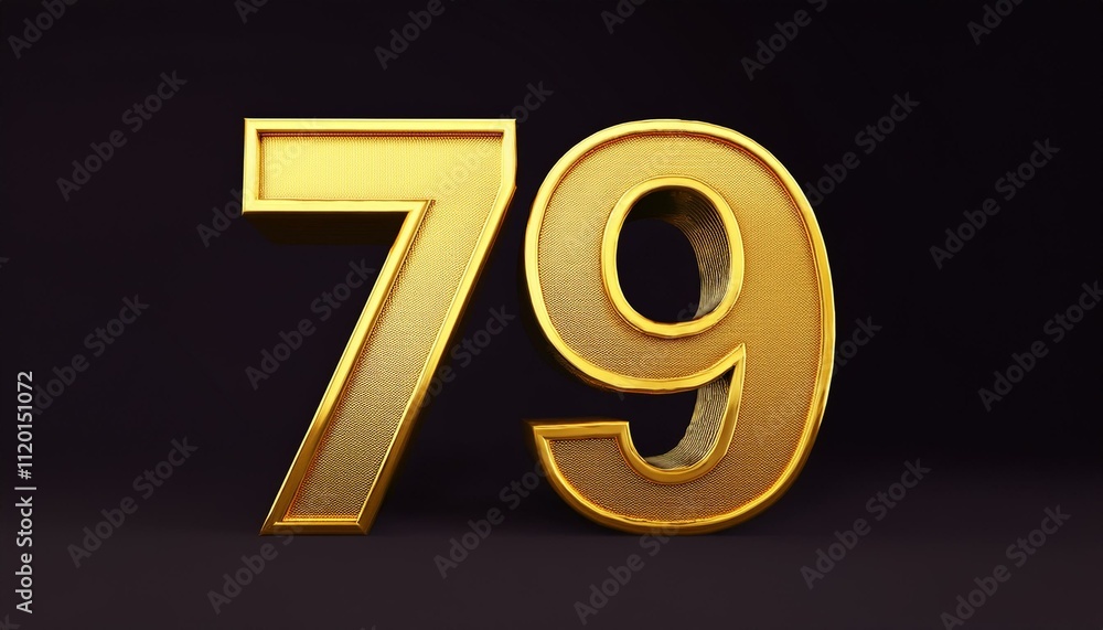 79 golden 3d render symbol, copy space. Generated image 79 golden 3d render symbol, copy space. Generated image