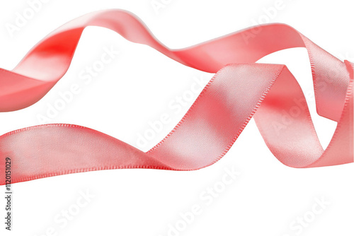 Breast cancer awareness pink ribbon isolated on a white background