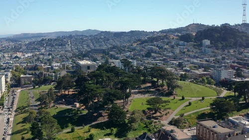Aerial views of San Francisco's urban landscape, featuring Golden Gate Park