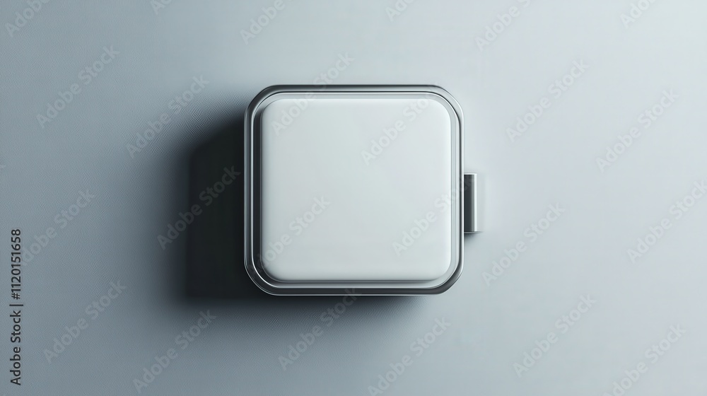 Modern Square Device With White Face And Silver Bezel Modern Square Device With White Face And Silver Bezel