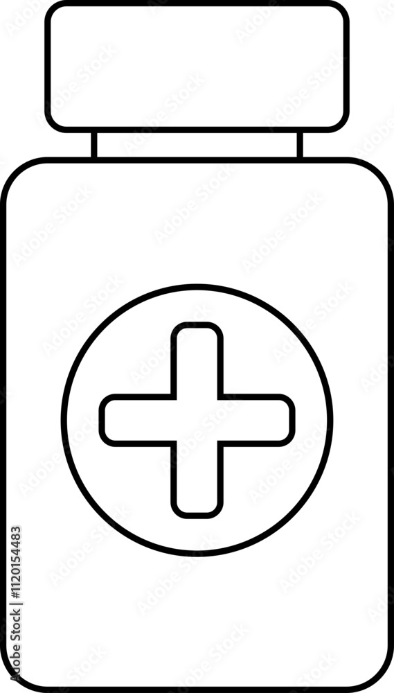 Obraz premium Medical pills bottle icon. line and glyph version, outline filled vector sign. Medicine capsule vitamins and minerals pill linear pictogram. Symbol, logo . isolated on transparent background.