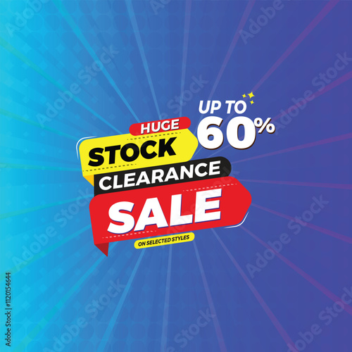 Stock clearance sale banner design.
Sale banner template with Huge stock clearance sale. clearance sale background template promotion,
Big sale offer with discount 70% off. 60% off. 30% off.
