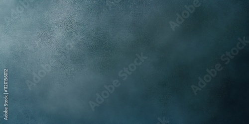 Vintage grunge design on a dark teal green background with soft foggy texture, old greenish blue paper