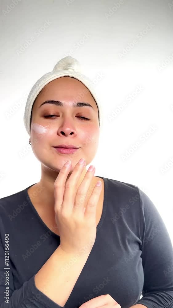 Woman in Her 30s Applying Face Cream