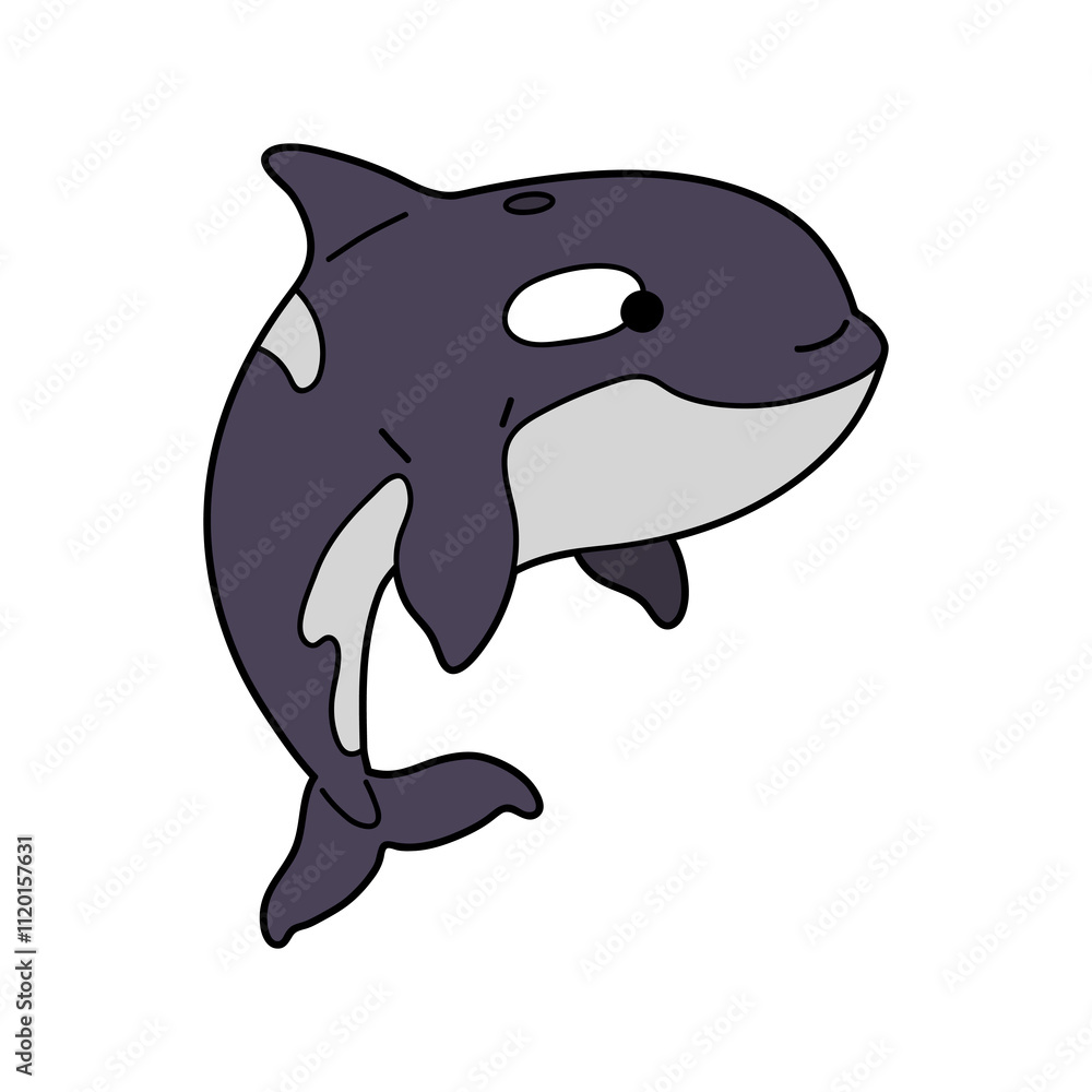 Vector illustration cute doodle orca whale print for digital stamp,greeting card,sticker,icon, design Vector illustration cute doodle orca whale print for digital stamp,greeting card,sticker,icon, design