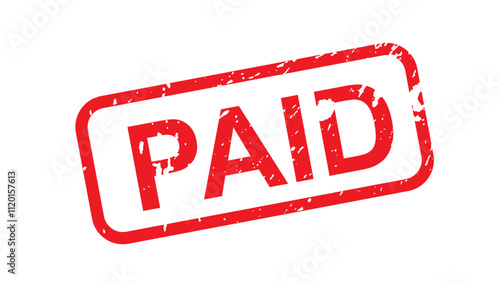 Vector illustration paid sign red
