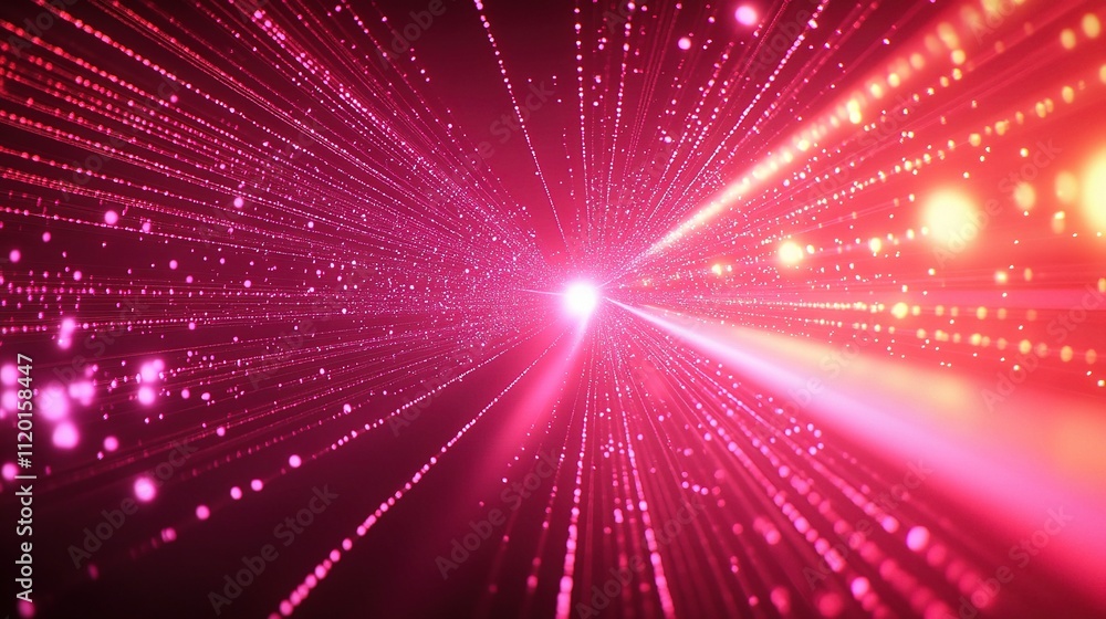 Futuristic Particle Trajectory Visualization with Radiant Light Effects Futuristic Particle Trajectory Visualization with Radiant Light Effects