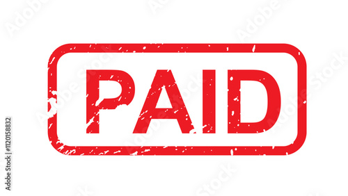 Vector illustration paid sign red