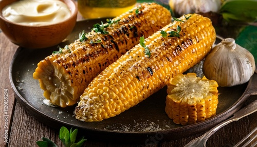 Rustic Delight: Freshly Grilled Corn with Herbs and Butter