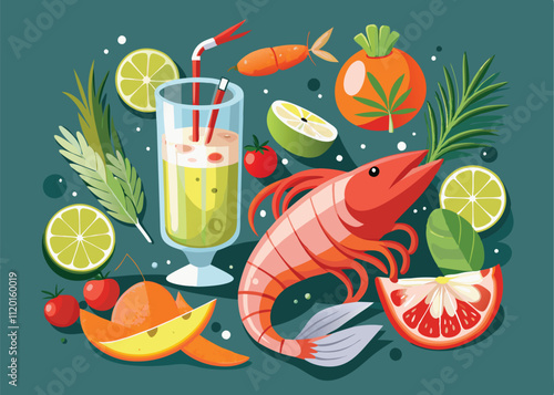 seafood-cocktail-ingredients-realistic-composition.eps