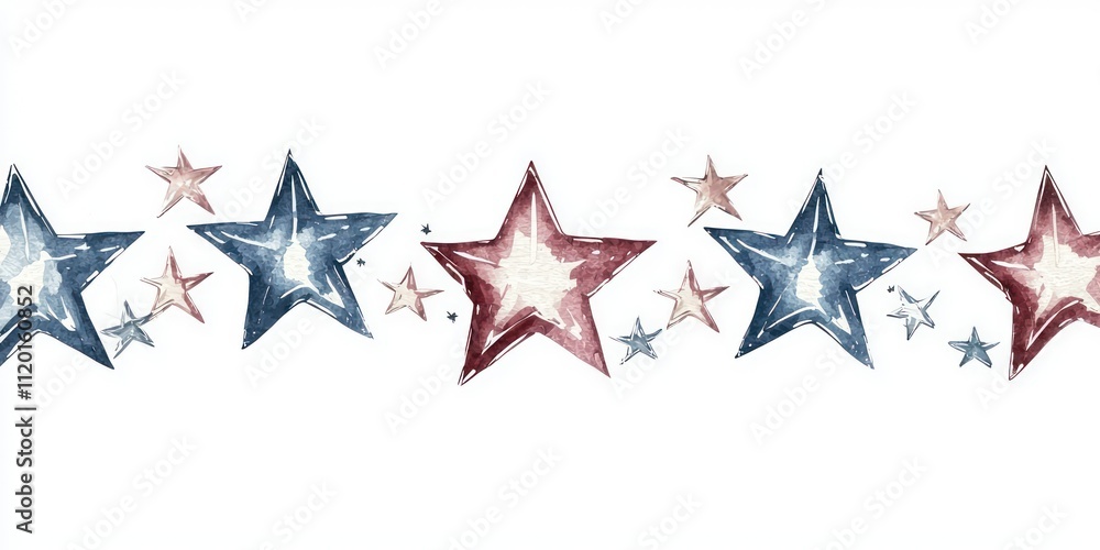 A decorative border design featuring stars and stripes, perfect for framing invitations or graphics related to the 4th of July. A decorative border design featuring stars and stripes, perfect for framing invitations or graphics related to the 4th of July.