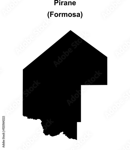 Pirane department (Formosa) blank outline map