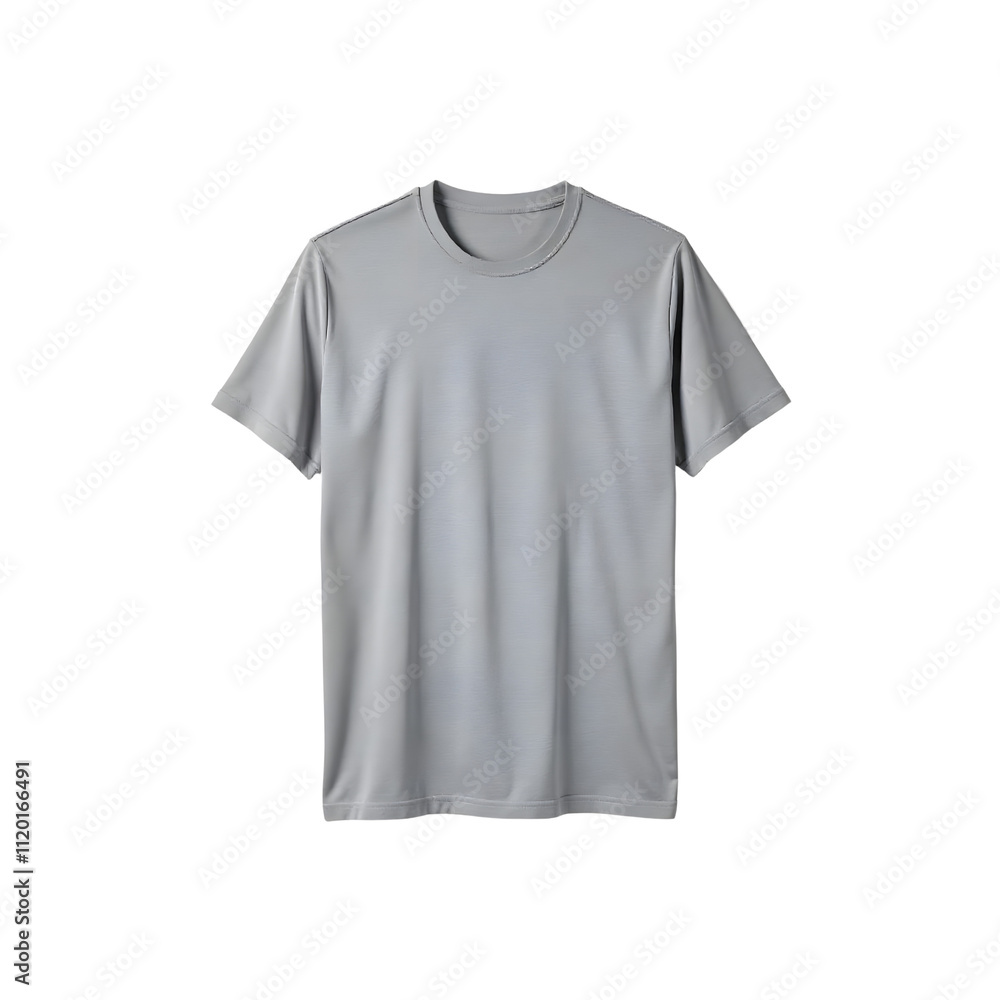 Minimalist Design: Model of a grey T-Shirt Set Against a Transparent Background for Seamless Integration Into Any Project Minimalist Design: Model of a grey T-Shirt Set Against a Transparent Background for Seamless Integration Into Any Project