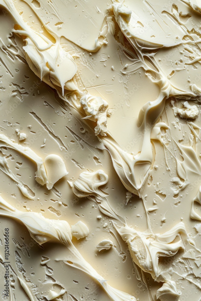 Smooth, creamy butter with delicate knife marks, adding a soft and rich touch
