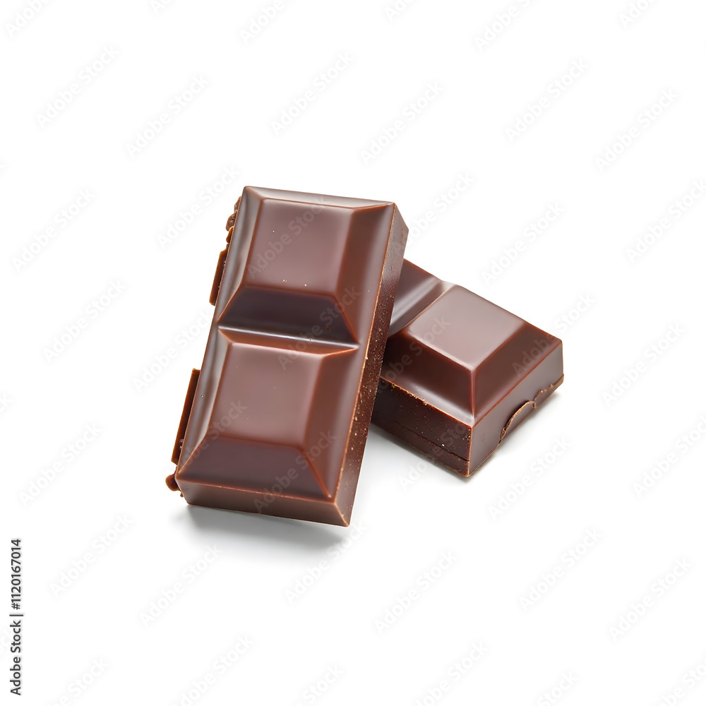 Fototapeta premium Stack of milk chocolate against a transparent background