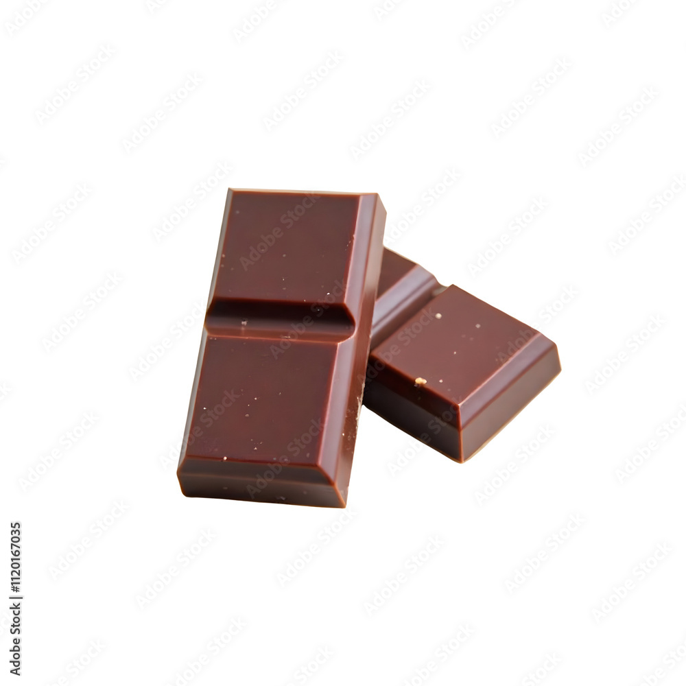 Stack of milk chocolate against a transparent background Stack of milk chocolate against a transparent background
