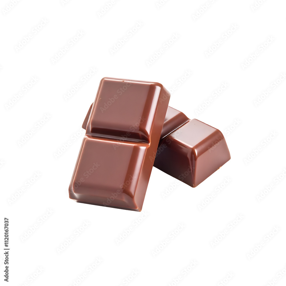 Fototapeta premium Stack of milk chocolate against a transparent background