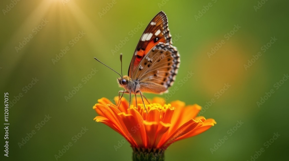 Butterfly on Vibrant Flower Close-Up Butterfly on Vibrant Flower Close-Up