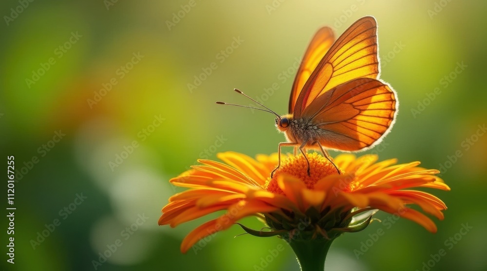 Fototapeta premium Butterfly on Vibrant Flower Close-Up